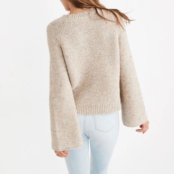 Madewell Flecked Wide Sleeve Alpaca Silk Chunky Knit Sweater Sz XS - Picture 3 of 11